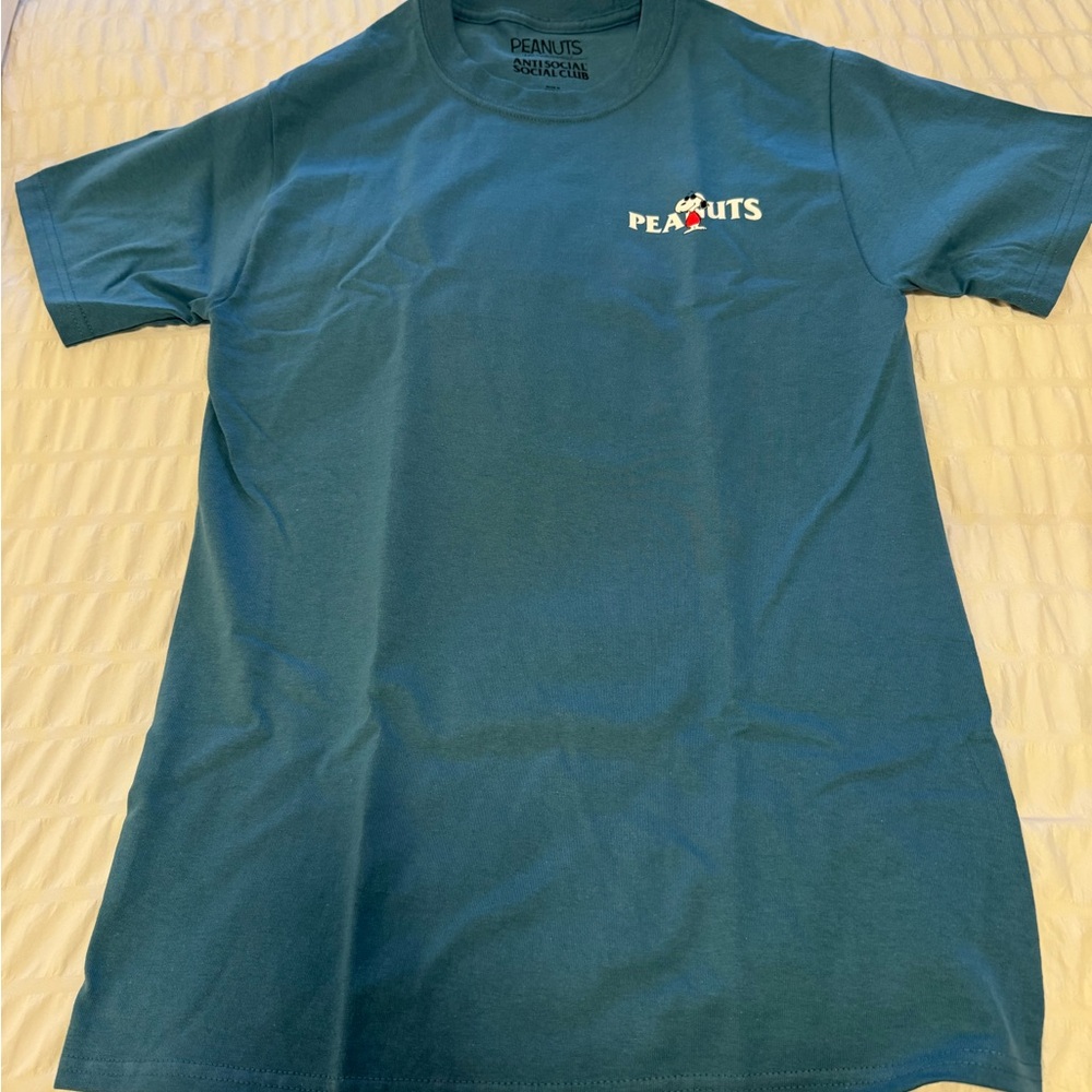 Anti Social Social Club Peanuts Tee in Light Blue. NWT. Unisex Size Small.